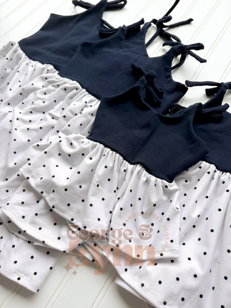 Grow With Me Summer Navy Polka Dot Tunic/Top