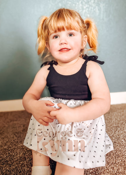 Grow With Me Summer Navy Polka Dot Tunic/Top
