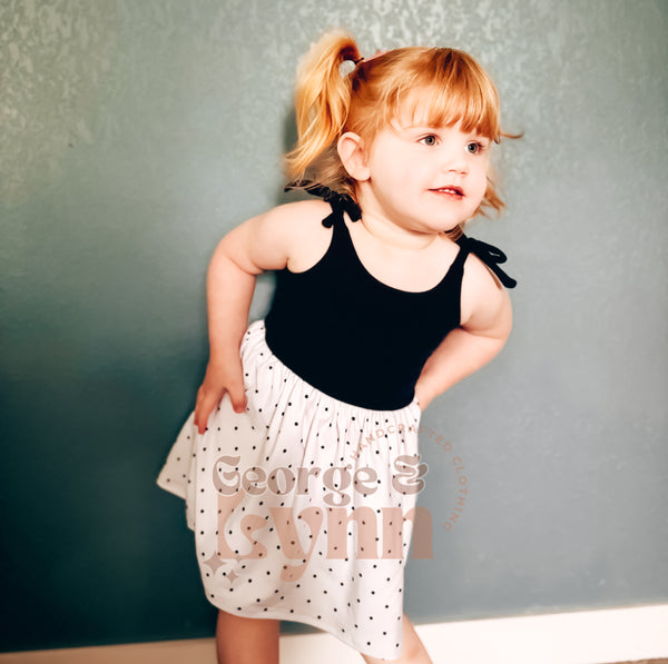 Grow With Me Summer Navy Polka Dot Tunic/Top