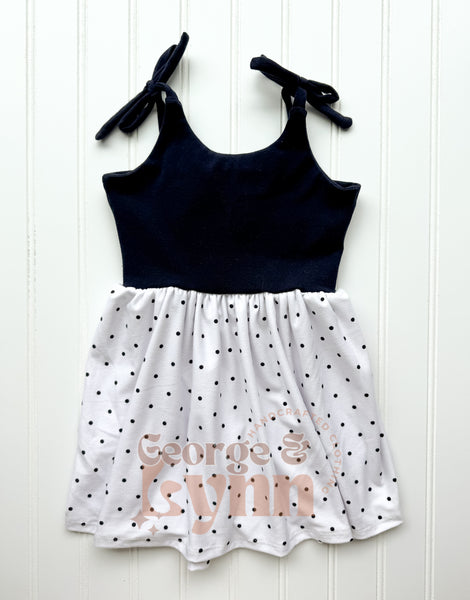 Grow With Me Summer Navy Polka Dot Tunic/Top