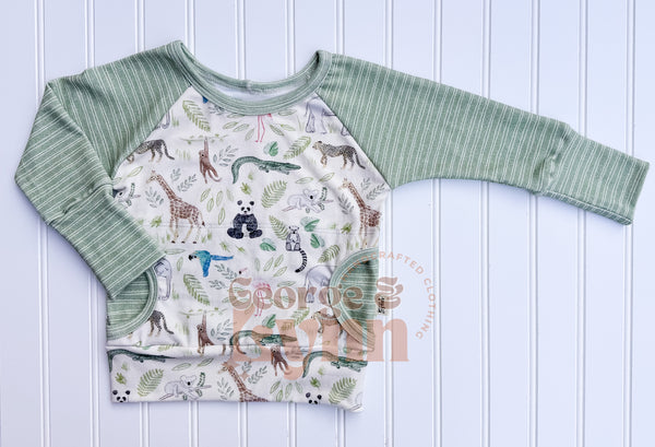 Grow With Me Zoo Raglan Crew Neck