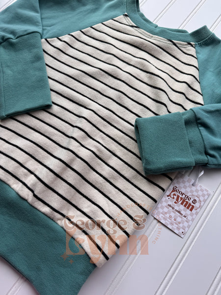 Grow With Me Striped Teal Raglan