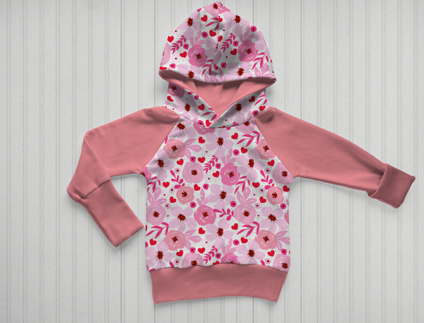 Grow With Me Valentines Raglan Hoodie