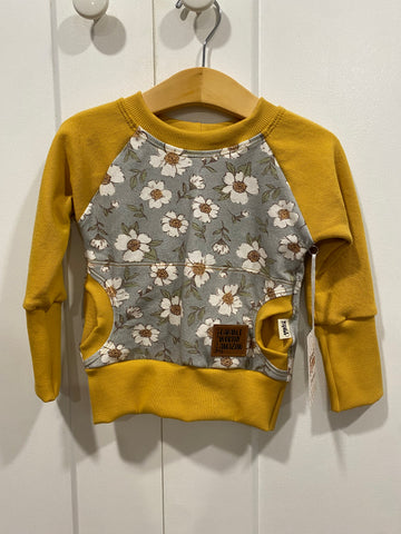 Grow With Me sage flower Raglan Pullover