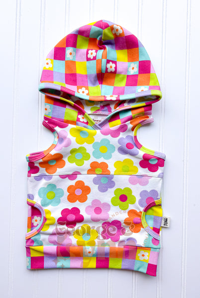 Grow With Me Neon Flower Hooded Tank