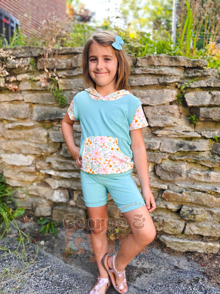 Grow With Me Laguna Floral Hooded Tee