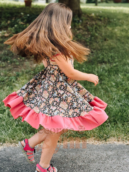 Grow With Me Blue Dog Swing Dress