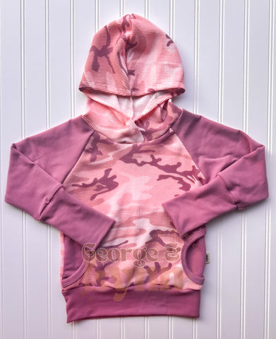 Grow With Me Pink Camo Raglan Hoodie