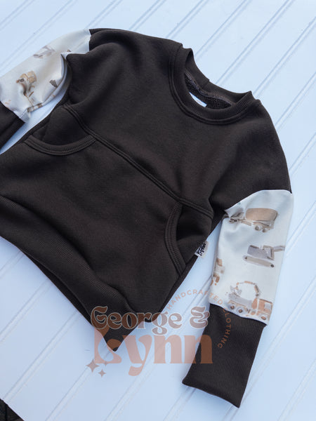 Grow With Me Construction Dolman Crew Neck