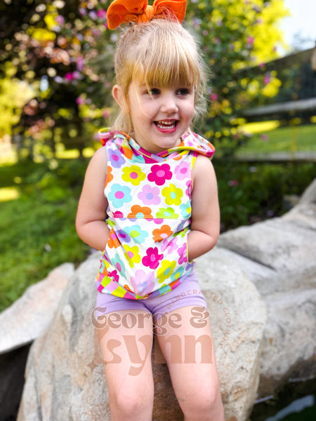 Grow With Me Neon Flower Hooded Tank