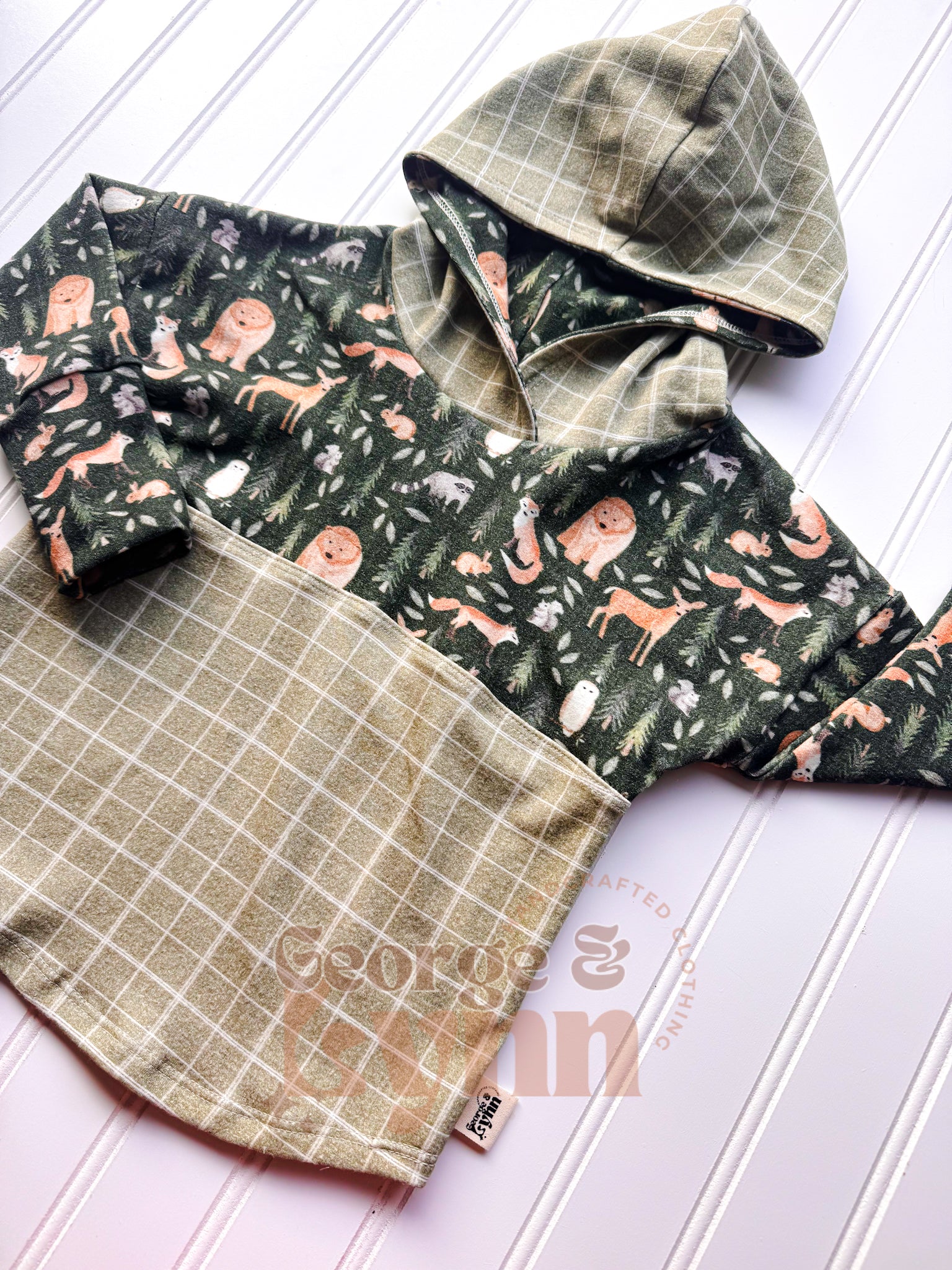 Grow With Me Woodland Plaid Hooded Dolman Tee