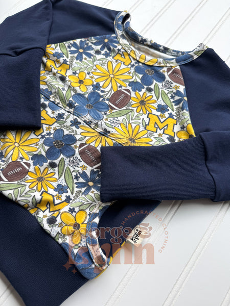 Grow With Me Michigan Floral Raglan
