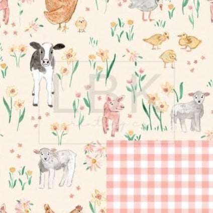 Farm Special Floral Print - Pink Gingham
