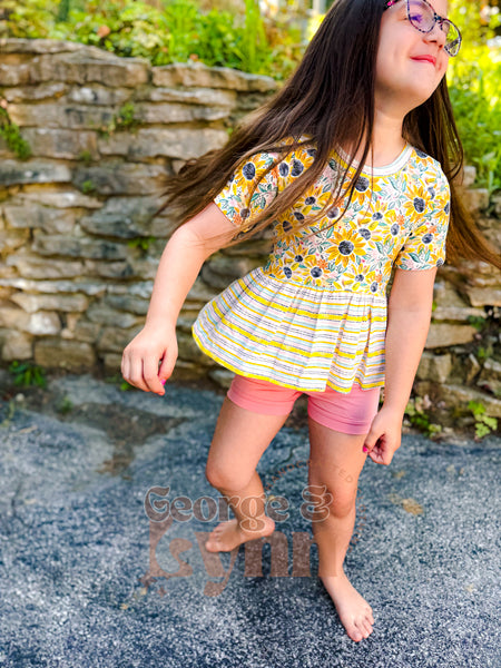 Grow With Me Floral Stripe Peplum