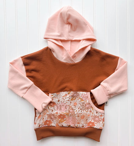 Grow With Me Rust Floral Dolman Hoodie