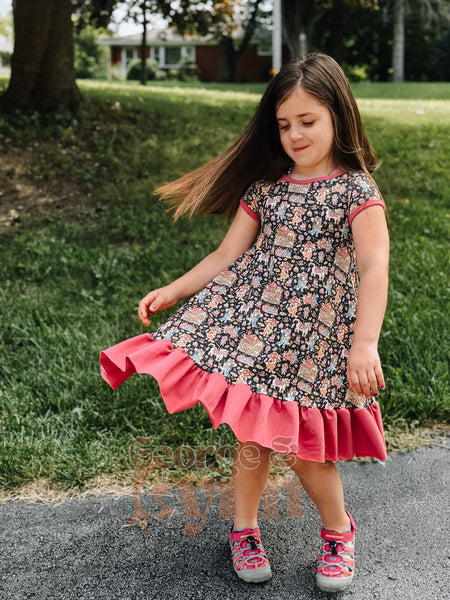 Grow With Me Blue Dog Swing Dress
