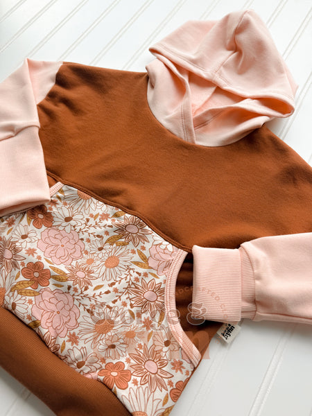 Grow With Me Rust Floral Dolman Hoodie