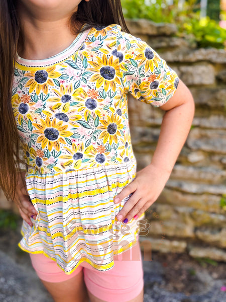 Grow With Me Floral Stripe Peplum