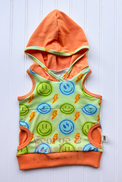 Grow With Me Neon Smiley Hooded Tank