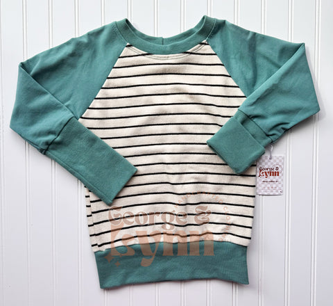 Grow With Me Striped Teal Raglan