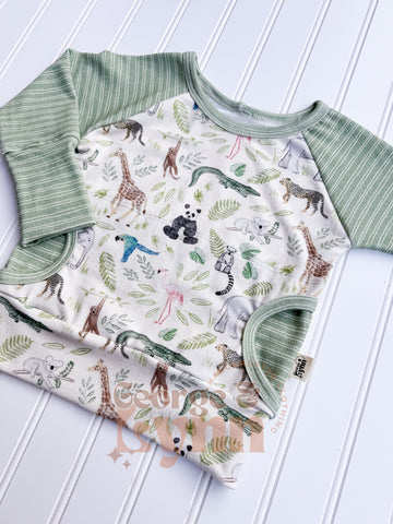 Grow With Me Zoo Raglan Crew Neck