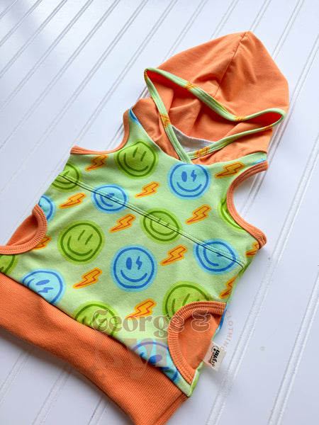 Grow With Me Neon Smiley Hooded Tank