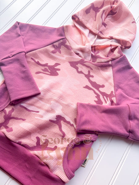 Grow With Me Pink Camo Raglan Hoodie