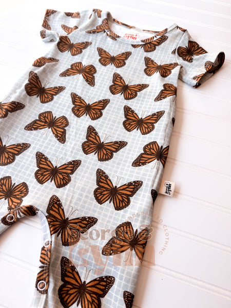 Grow With Me Butterflies Coverall Romper
