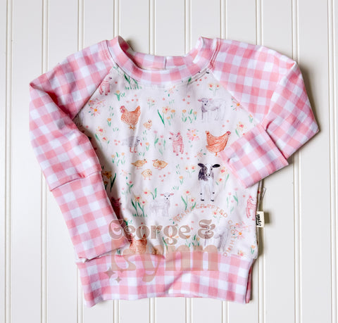 Grow With Me Farm Raglan Pullover