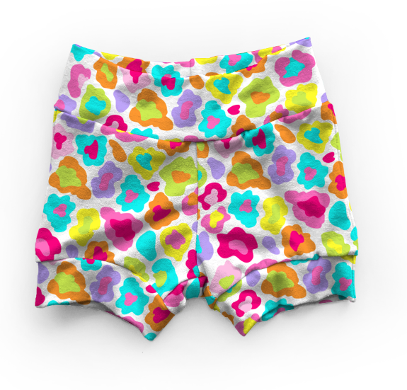 Grow With Me Shorty Shorts Neon Cheetah