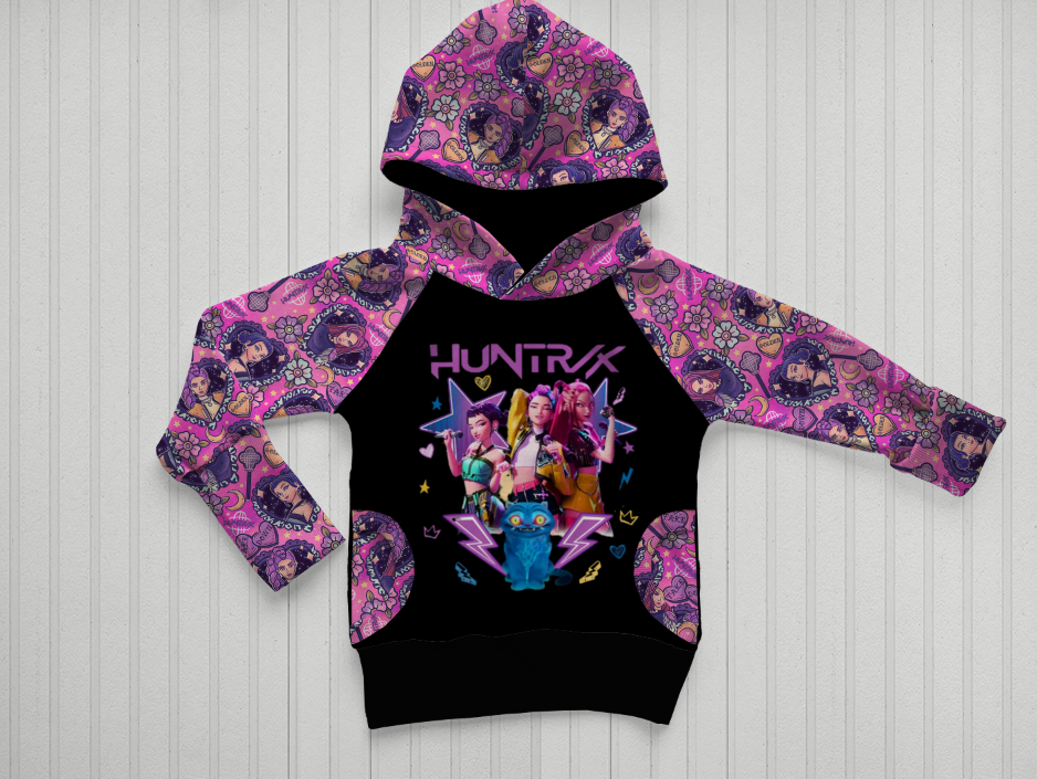 Grow With Me Pink Huntrix Raglan Hoodie