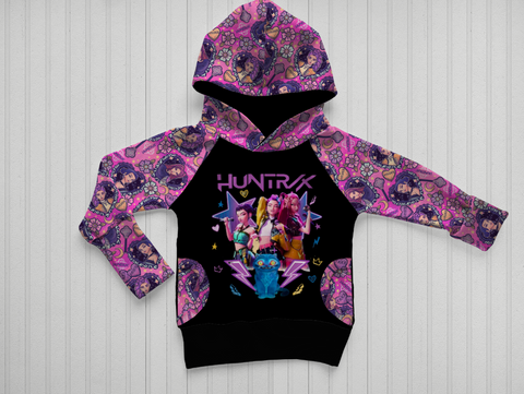 Grow With Me Pink Huntrix Raglan Hoodie