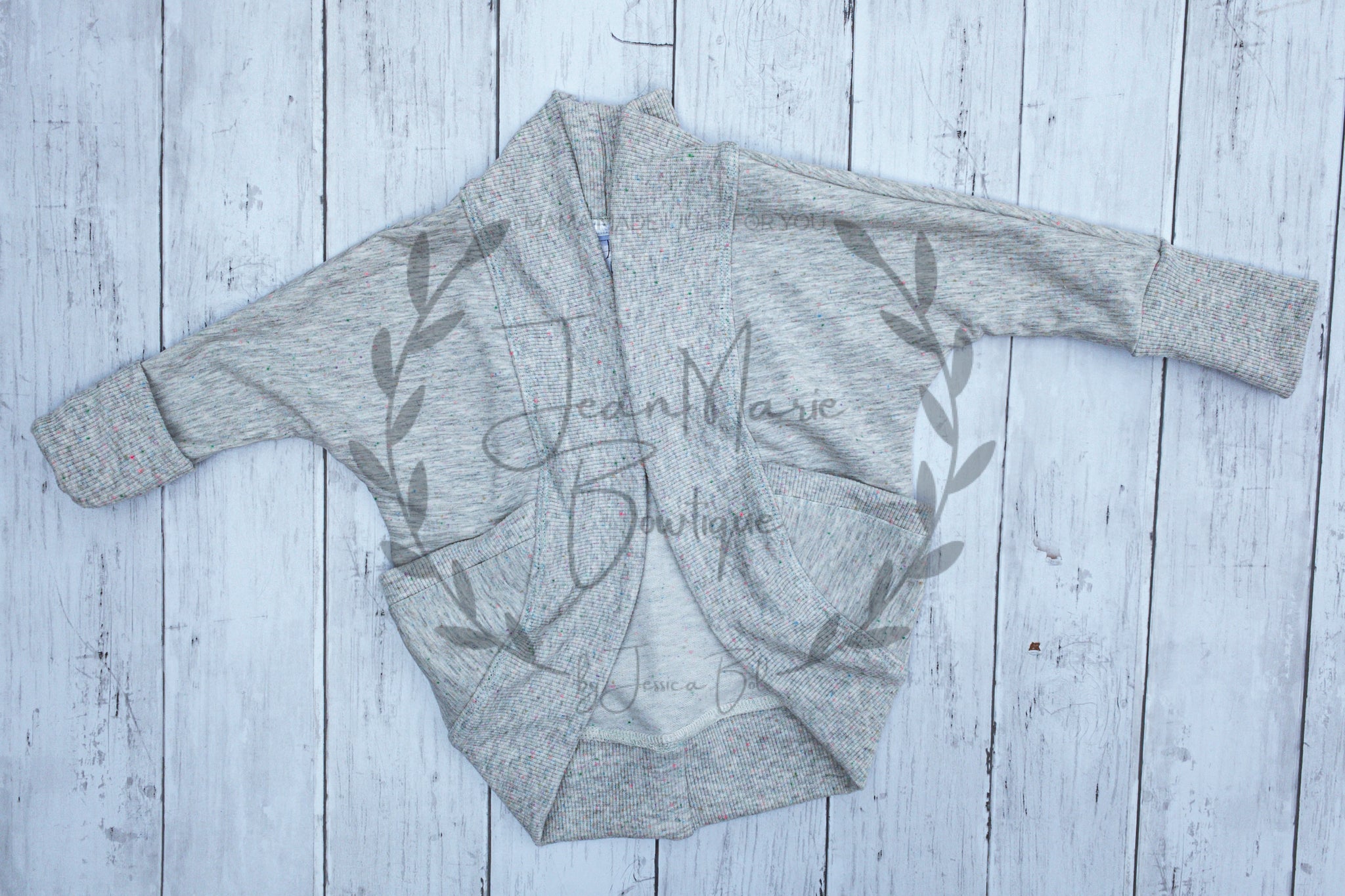 RTS Grow With Me Cocoon Cardigan - Grey Sprinkles